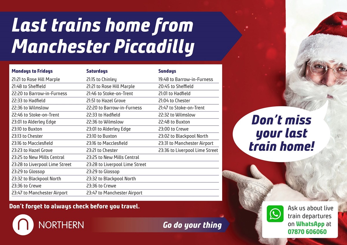 Last Northern trains home from Manchester Piccadilly