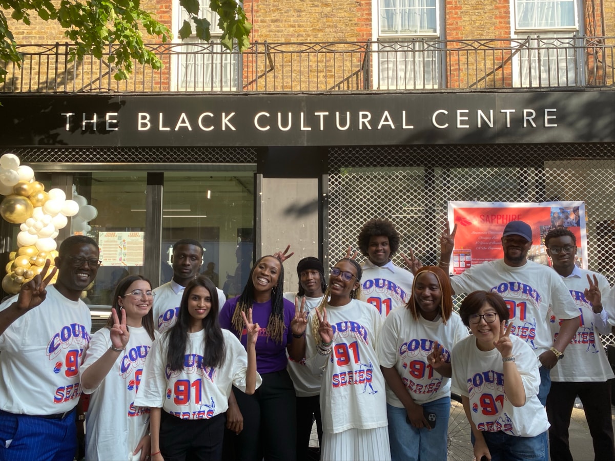 Jasmine Cannon-Ikurusi, CEO of Sapphire, stood alongside her colleagues outside the Black Cultural Centre