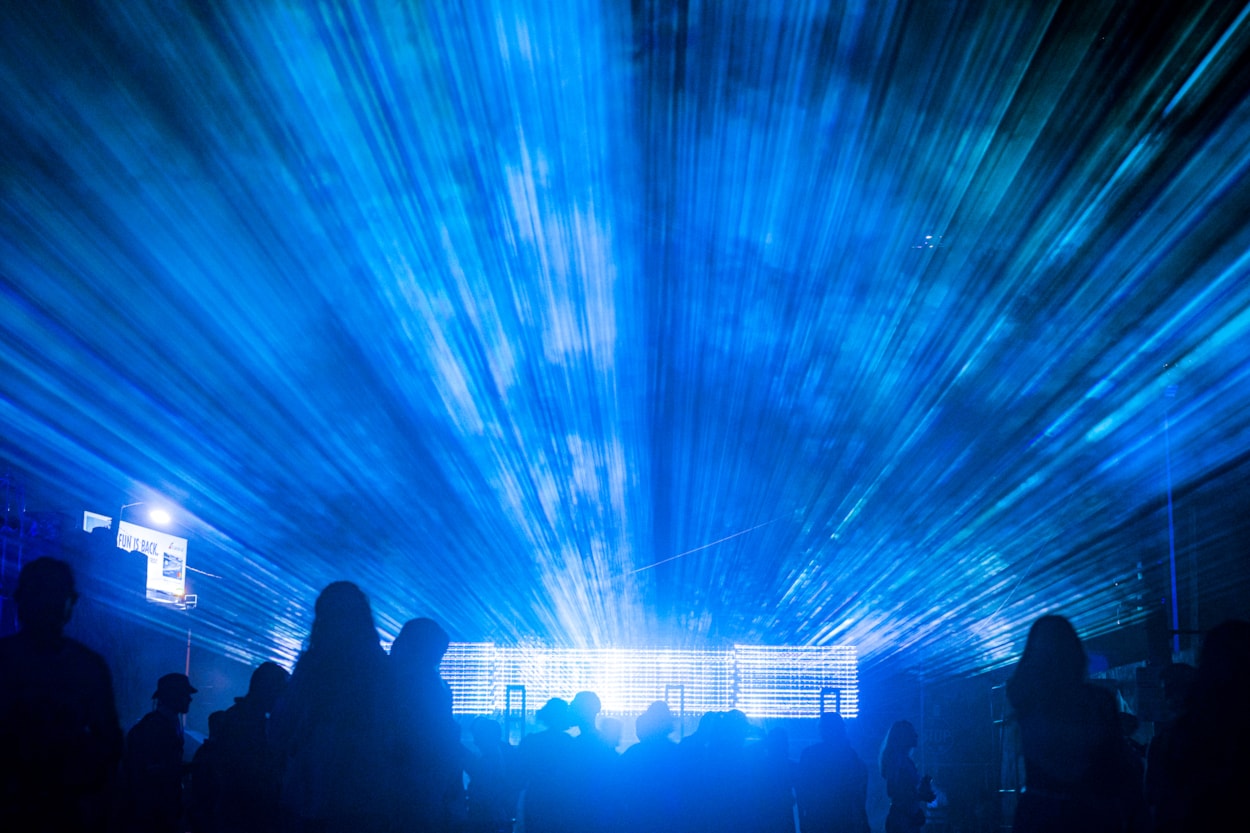 Light Night Leeds 2024: Parallels by Architecture Social Club will see multi-coloured laser beams, which pulse and flicker to a mesmerising electronic soundscape near the new Aire Park, outside The Tetley.