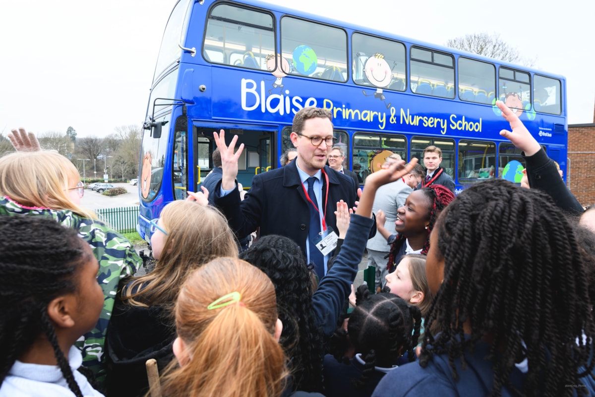 Darren Jones MP with pupils at Blaise Primary and Nursery School in Bristol 1 @JonCraig Photos