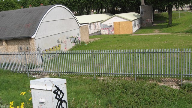 Plymouth Clean-Up - Before: An example of graffiti along the railway in Plymouth