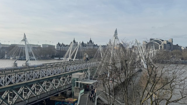 Refurbishment of the iconic Hungerford Bridge to begin next week: Hungerford Bridge from RFH 4