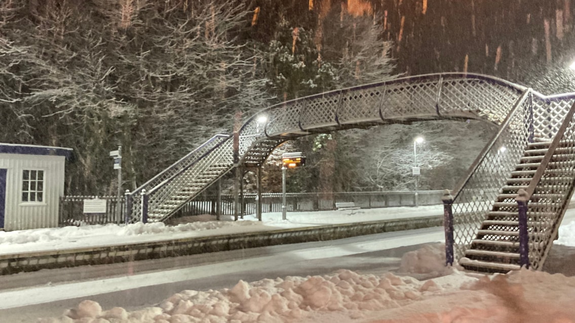 Rail recovery continues in northern Scotland amid further snow warnings: Far North Line Helmsdale, AM 6 Jan