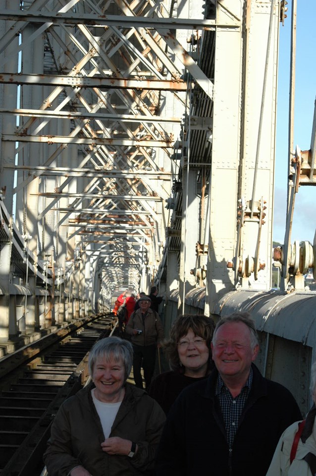 Happy faces at the special bridge walk