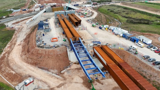 HS2 engineers prepare to launch second viaduct over the M6: 260323 M6SouthViaductWestDeckPreLaunch BBV 005-4032x2268-09749dd
