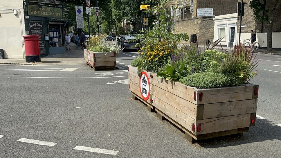 A traffic filter at the junction of Braes Street and Canonbury Road