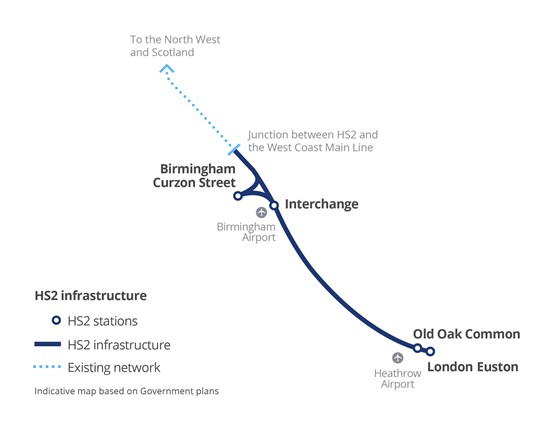 HS2 infrastructure map, February 2024
