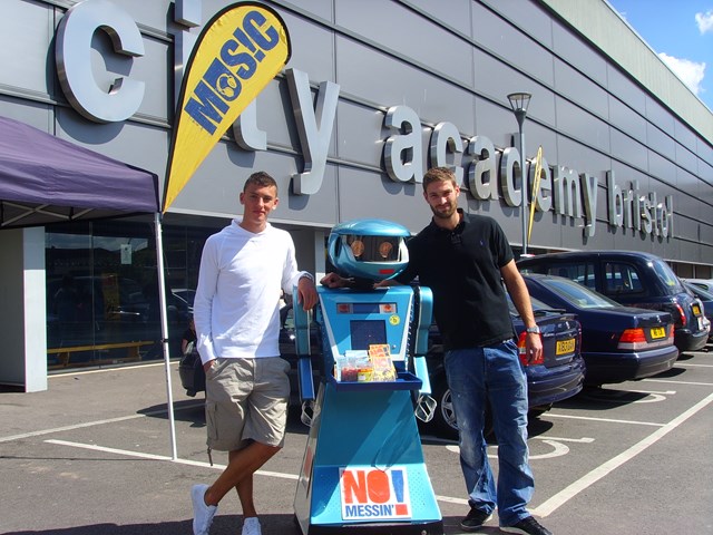 No Messin' Live! Bristol: Bristol City players help with the No Messin' message (Jamie McCombe - right and James Wilson).
