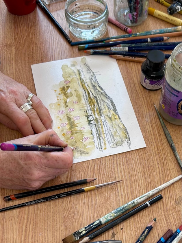 Art in Nature workshop - watercolour (c) Aimee Labourne