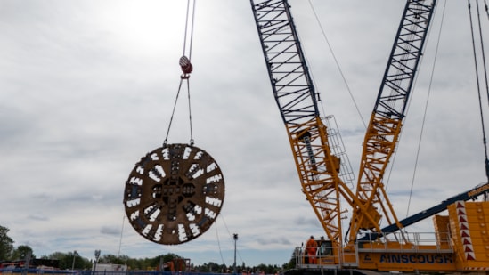 TBM Mary Anns cutterhead lifted out of Bromford Tunnel west portal at Washwood Heath (May 2025) 00004: TBM Mary Anns cutterhead lifted out of Bromford Tunnel west portal at Washwood Heath (May 2025) 00004