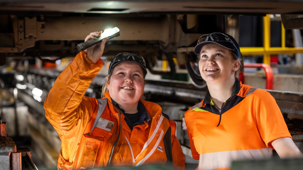 Engineering apprentices working at a Northern depot