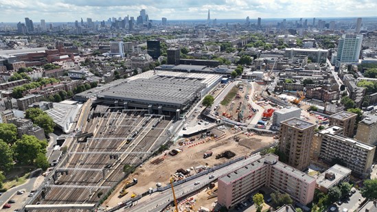 Aerial view of HS2's London Euston Station site 1