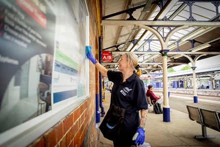 Cleaning at Selby station