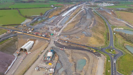 Progress on the Greatworth green tunnel following the realignment of the B4525 December 2025: Progress on the Greatworth green tunnel following the realignment of the B4525 December 2025