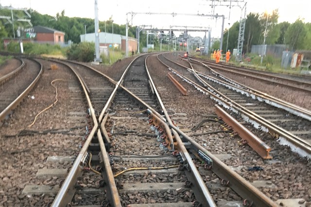 Train service restored on the Anniesland branch line following engineering works: 5 July New points in place and line re-opened