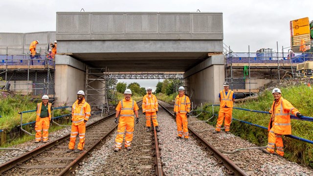 Railway reopens to passengers after successful Crewe bridge reconstruction: Boulderstones bridge upgrade team at end of railway closure in Crewe