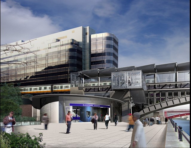 New Blackfriars station: Artist's impression of new station building for tHameslink, Blackfriars