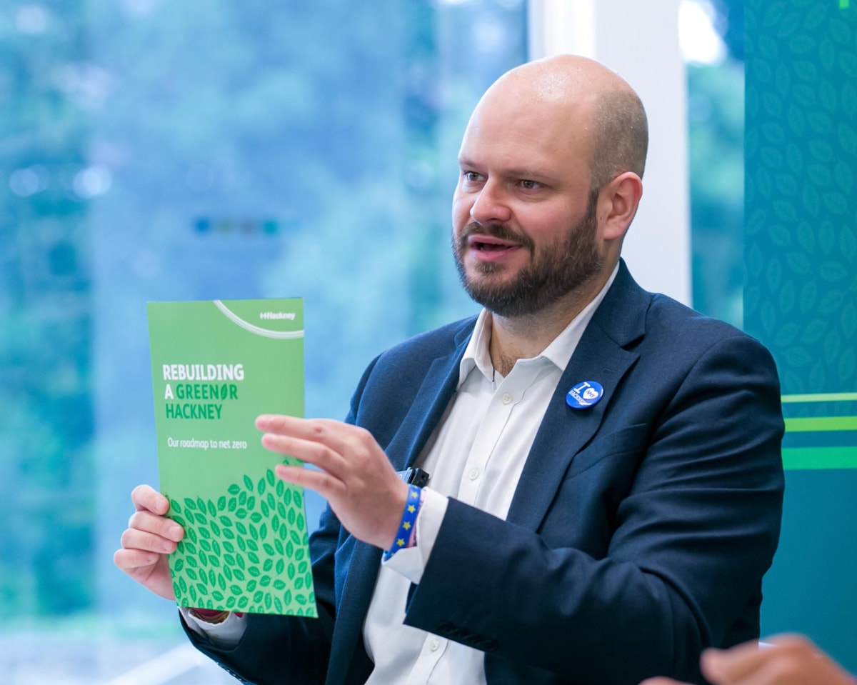 Mayor Philip Glanville with the roadmap