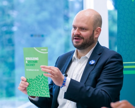Mayor Philip Glanville with the roadmap