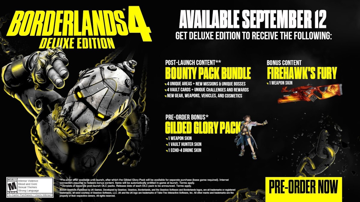 Borderlands 4 Deluxe Edition Contents and Pre-order Incentive