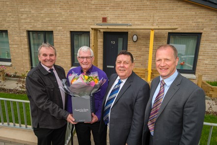Cllrs McMahon, Reid and Adams with Mr McCluskey