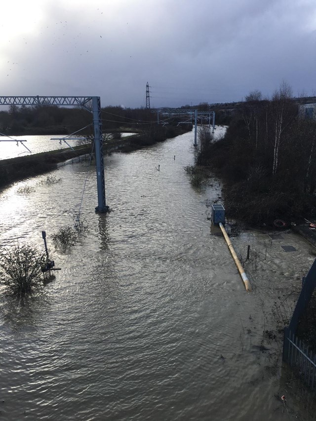 Rail passengers in South Yorkshire urged to check before travelling as severe flooding closes railway line in Rotherham: Rail passengers in South Yorkshire urged to check before travelling tomorrow as severe flooding closes railway line in Rotherham