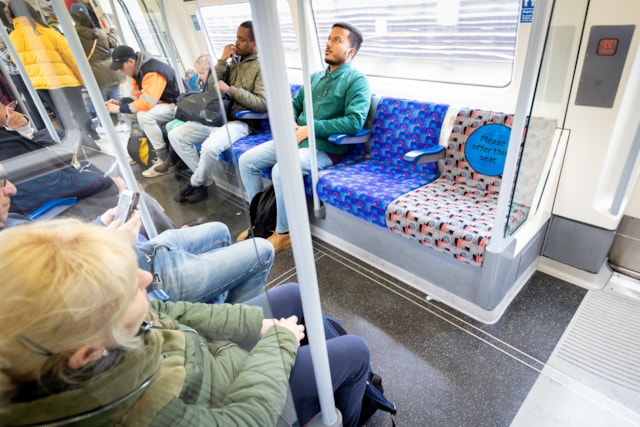 Priority seat moquette on the Jubilee line