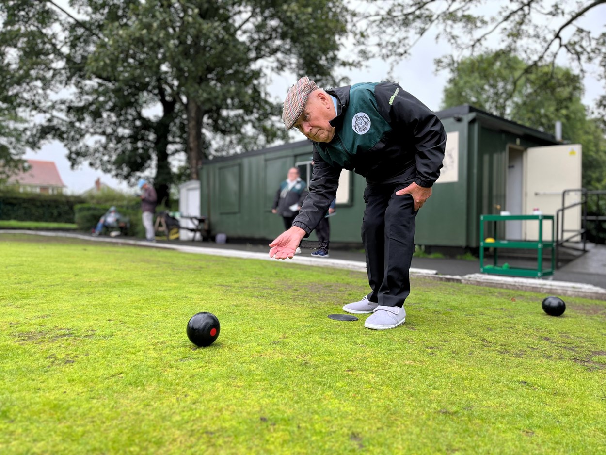 Harehills Park  Bowling Club: Club stalwart Maurice Holleran during last week’s game against Moor Allerton. Harehills Park Bowling Club has seen a huge surge in new players since signing up to become one of the city’s Warm Spaces, a network of venues helping people in Leeds manage their home energy costs and get free support, advice and guidance.