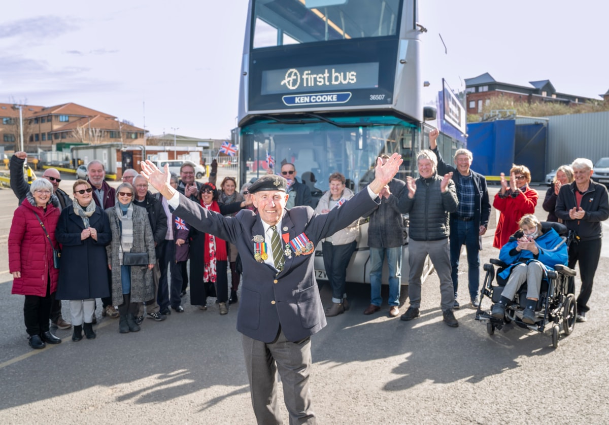 Ken Cooke with York Veterans Group and bus 2