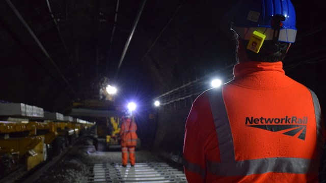 Network Rail provides behind-the-scenes look at recent Severn Tunnel track upgrades as vital link between South Wales and England reopens: Severn Tunnel track renewal HERO 1406202