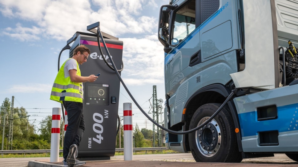 Electric lorry charging