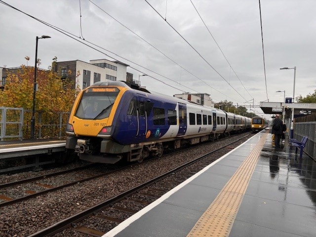 Image shows Northern trains at East Didsbury station