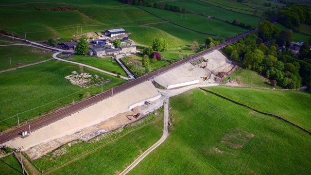 More reliable journeys along the West Coast main line in Cumbria: Embankment work near Oxenholme (1)