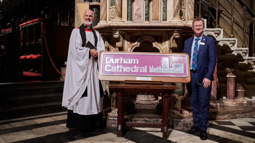 Dr. Philip Plyming, Dean of Durham, and David Horne, LNER MD at LNER Evensong