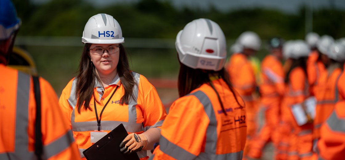 Civil engineering apprentices working on HS2