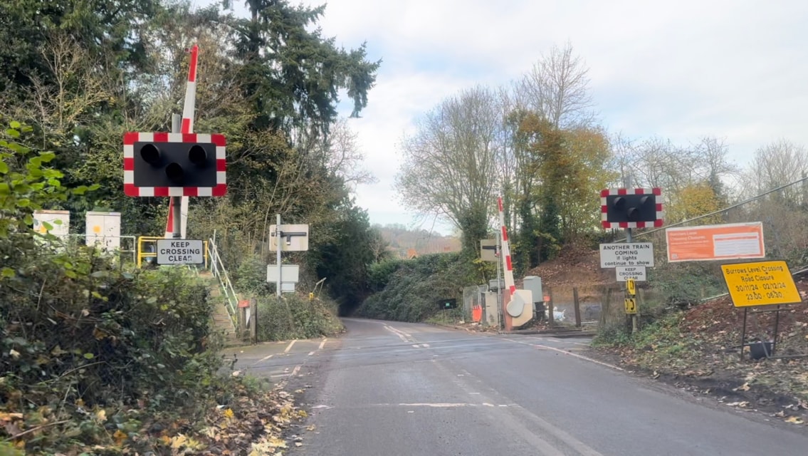 SAVE THE DATE: North Downs Line between Guildford and Reigate to close for two weeks in September with buses replacing trains.: Burrows Lane Crossing