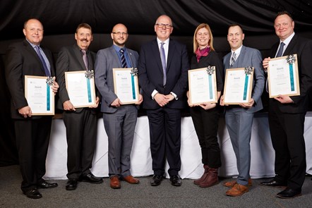 L-R: David Harrison, Derbyshire; Richard Oaten, Avon and Somerset; David Thomason, Cheshire; Mike Cunningham, College; Helen Foster, Met; Ian Ashton, Lancashire; Nicholas Mills, West Midlands.