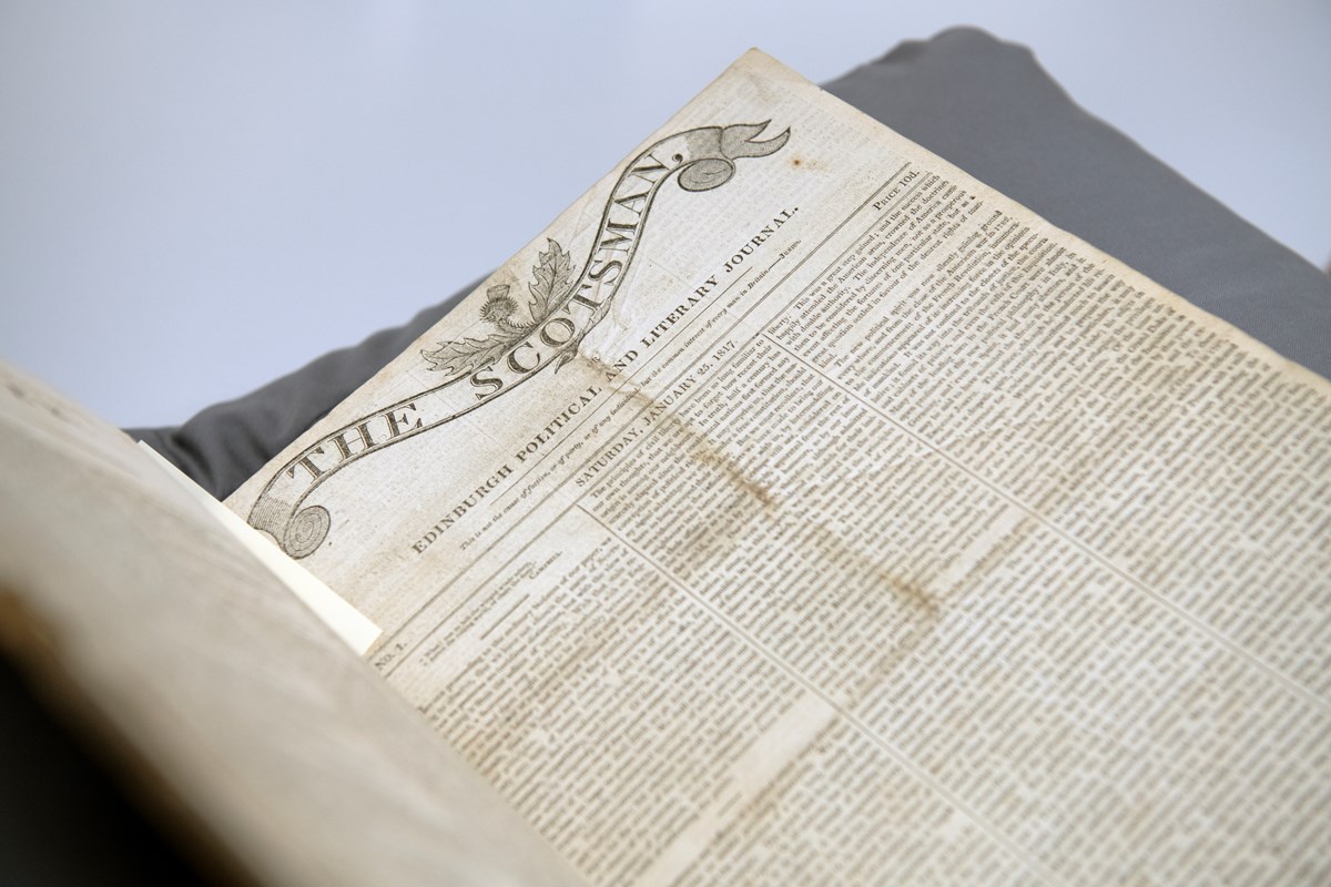 The first edition of ‘The Scotsman’, from January 25, 1817, will go on display in March 2023 as part of the  ‘Treasures of the National Library' exhibition. Credit: Alison Gibson/National Library of Scotland