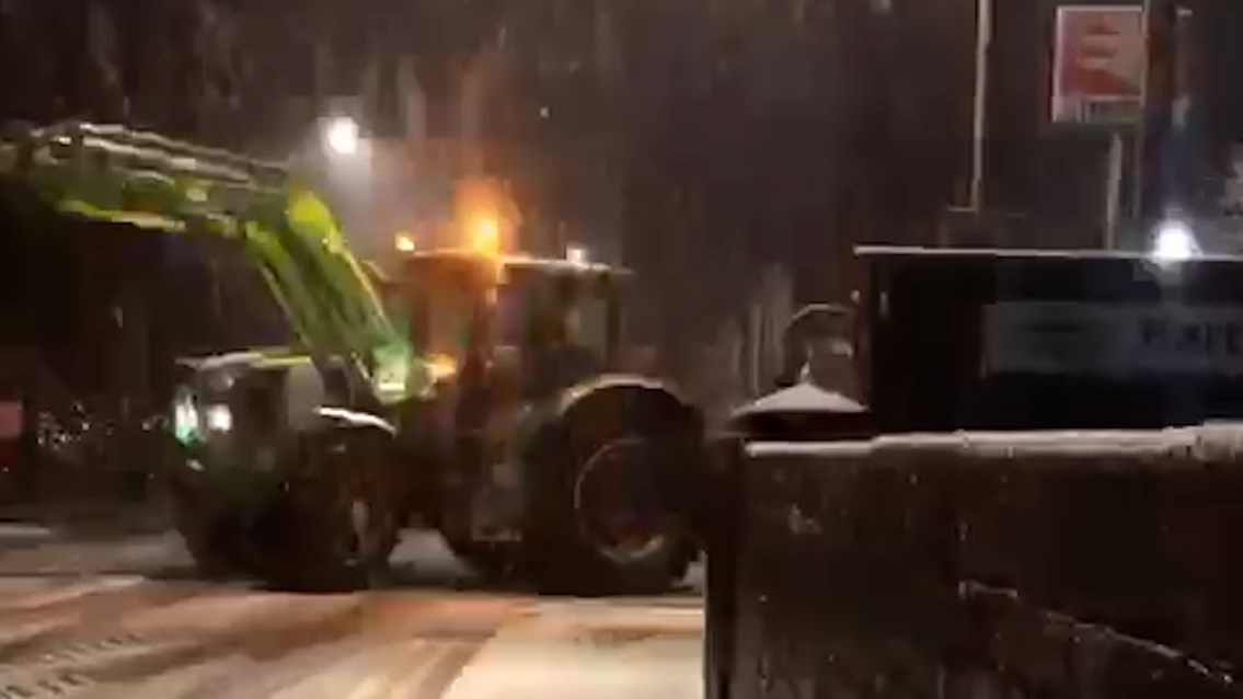 Tractor dumping at Hartford station
