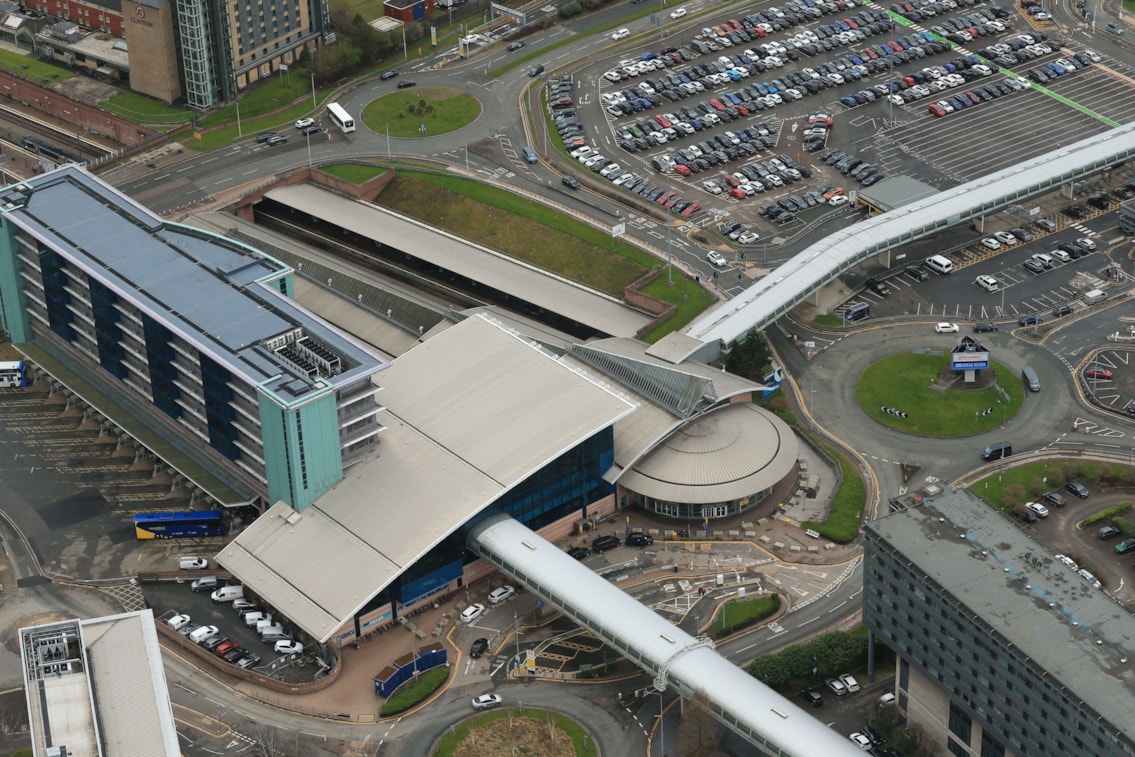 Manchester Airport station aerial view