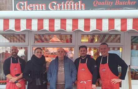 Nathan and Nadiia collecting their New Year duck, donated by Glenn Griffith Quality Butcher (Credit - Glenn Griffith)