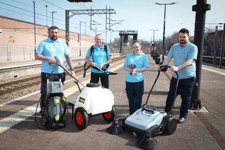 (From L to R) Peter Ferens, 43, Paul Lynch, 58, Emma Livingstone, 33 and Dan Blears - the TPE sanitation stars