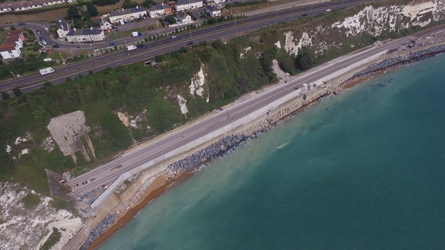 Dover to Folkestone railway to reopen on Monday, 5 September, three months ahead of schedule.: DJI 0038
