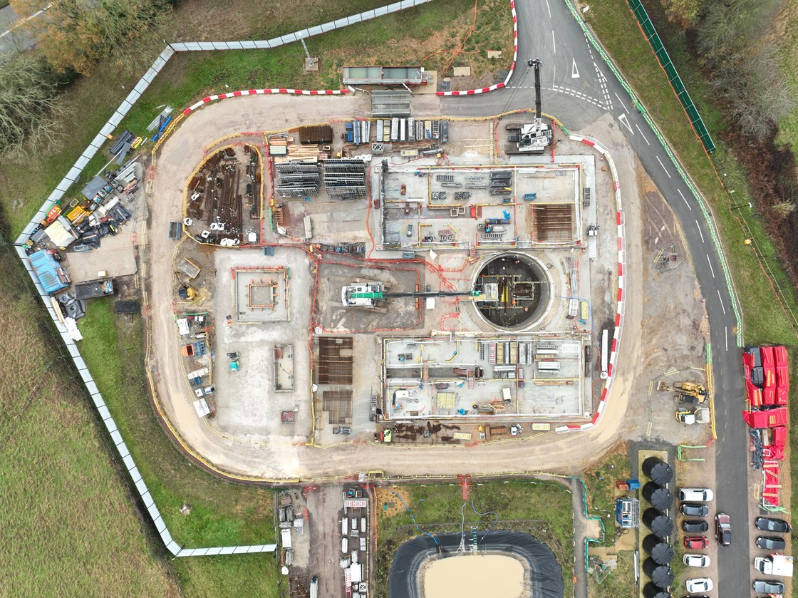 Drone still showing Chesham Road site compound 003 Nov2023