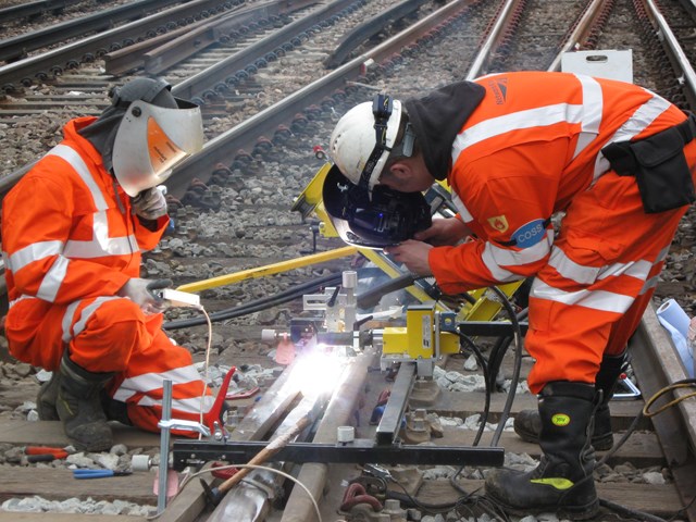 Rail investment in South East soars as Network Rail publishes its full year results: Engineers working on the railway