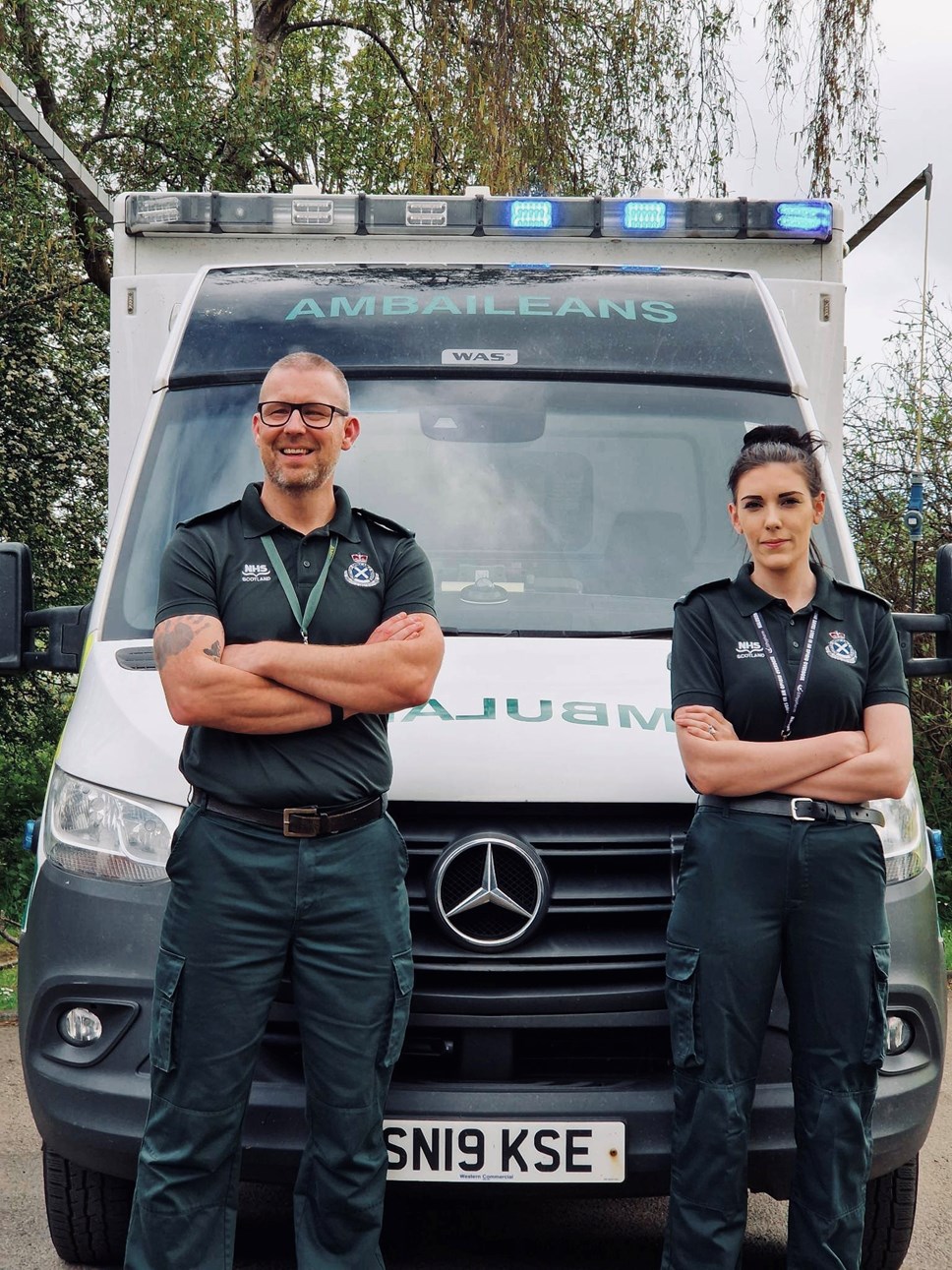 Dalkeith paramedic Kimberley Davies with colleague paramedic Scott Redhead 