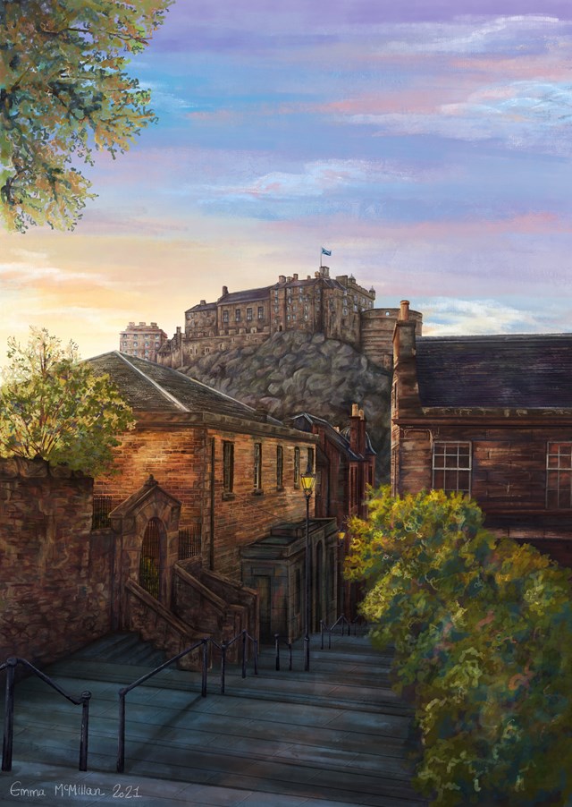 Ref 225 Edinburgh Castle From The Vennel