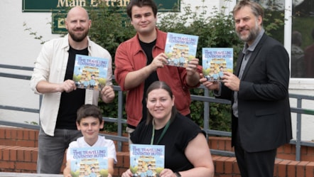 Aaron Ashmore school book donation 1