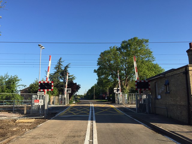Safety improvements complete at Cambridgeshire level crossing: Shepreth Level crossing after