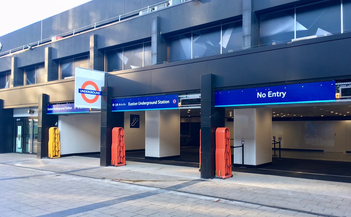 Exterior of new Euston London Underground entrance